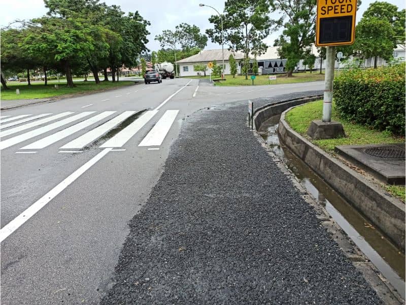 Road resurfacing with improved drainage and pedestrian crosswalk supporting infrastructure upgrades in Frisco Texas